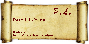Petri Léna névjegykártya